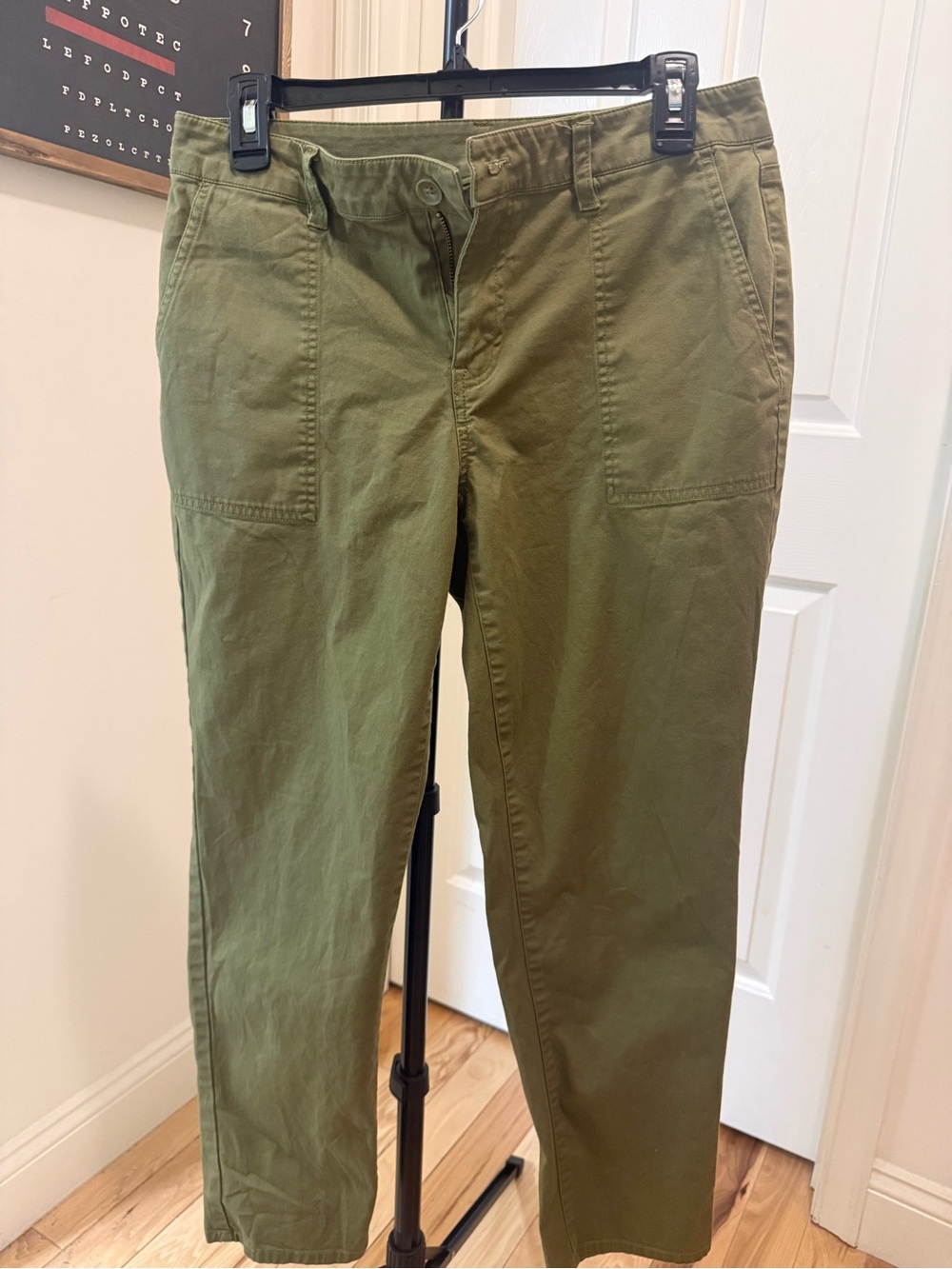 New York & Company Olive Straight-Leg Pants